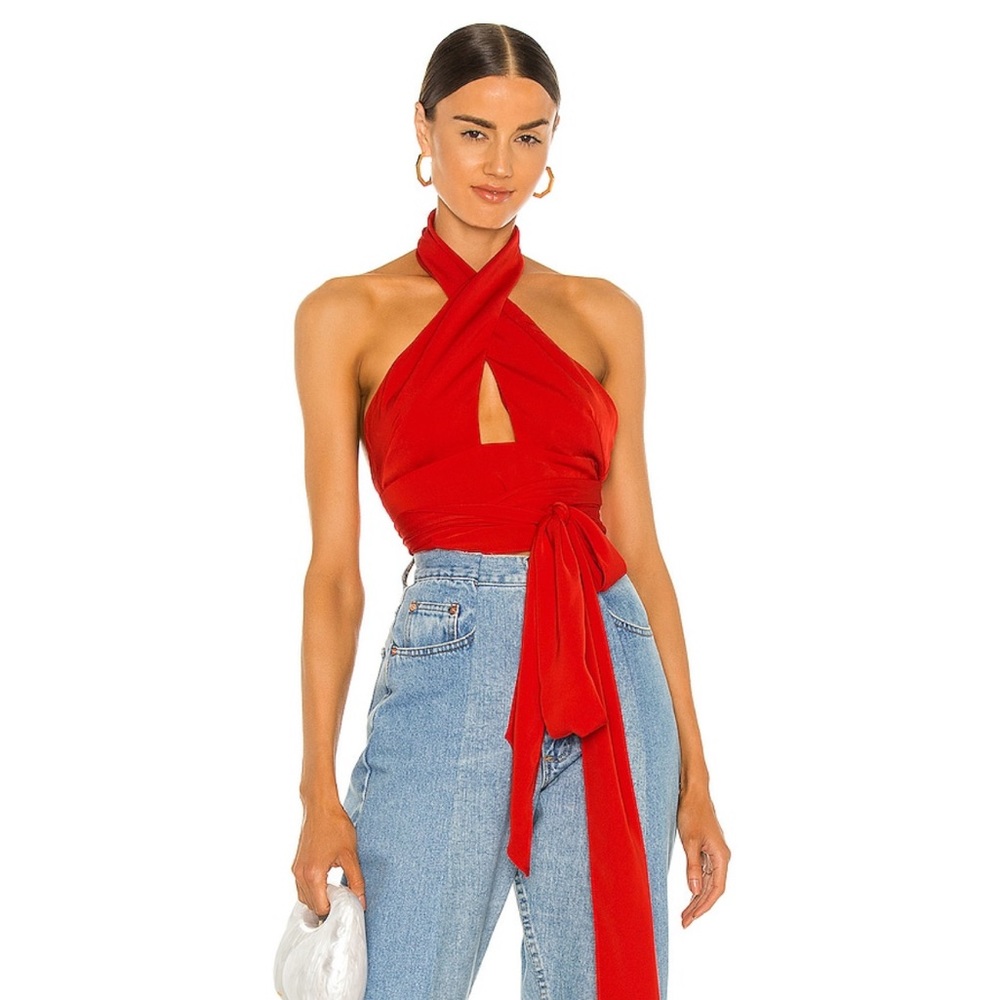 Superdown Jennifer Wrap Top in Red from Revolve